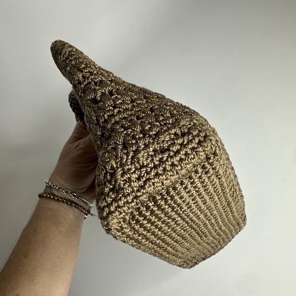 The Sak Vintage Crochet Shoulder Small Bag Boho Braided Handles Brown Neutral - Picture 11 of 16